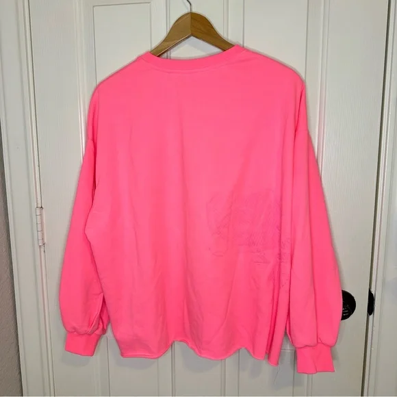 Queen Of Sparkles Neon Pink Nutcracker Santa Claus Bling Sweatshirt *FLAWED* - Picture 4 of 11